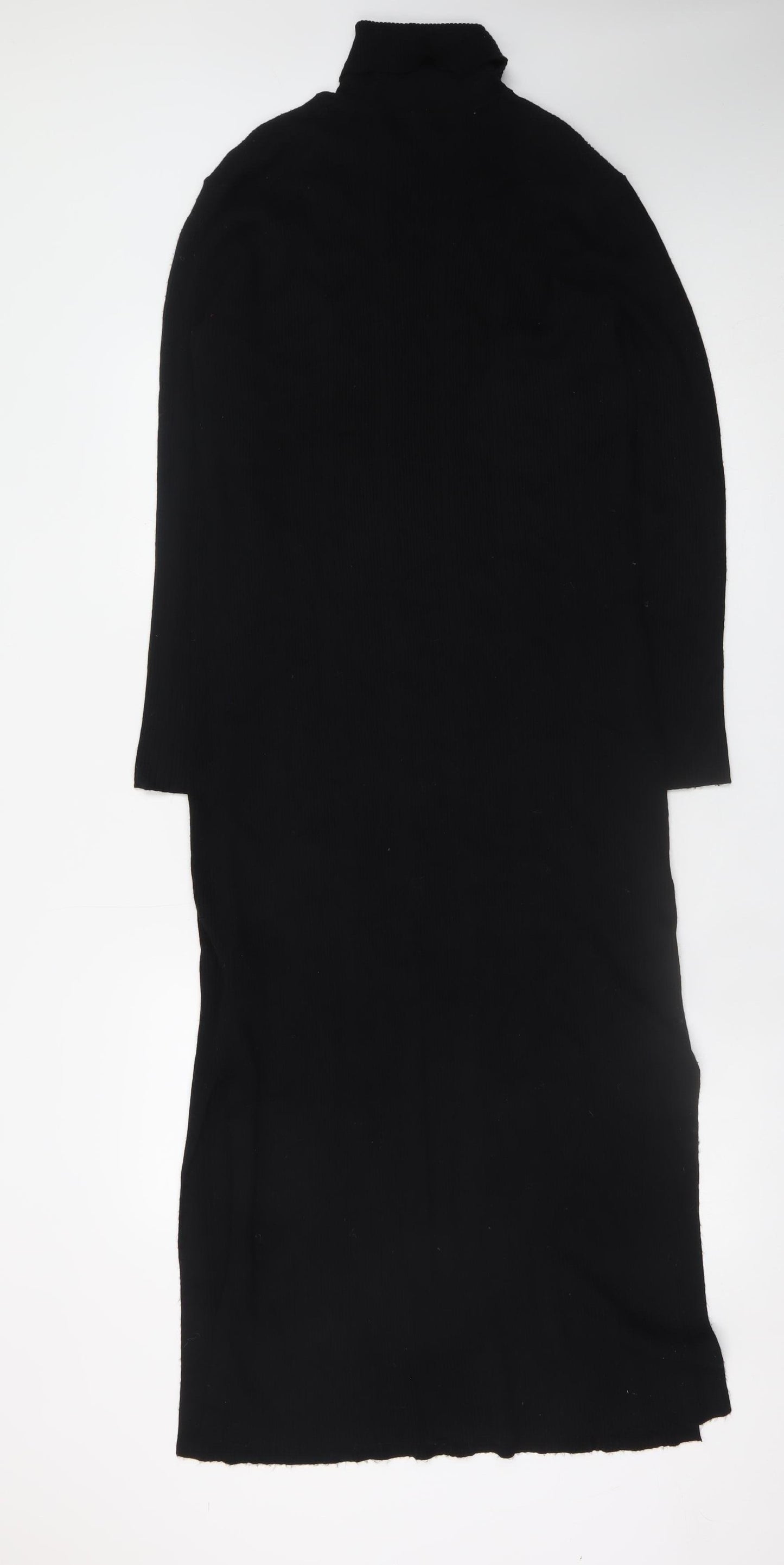 Marks and Spencer Women Black Size 14 Bodycon Knit Midi Dress