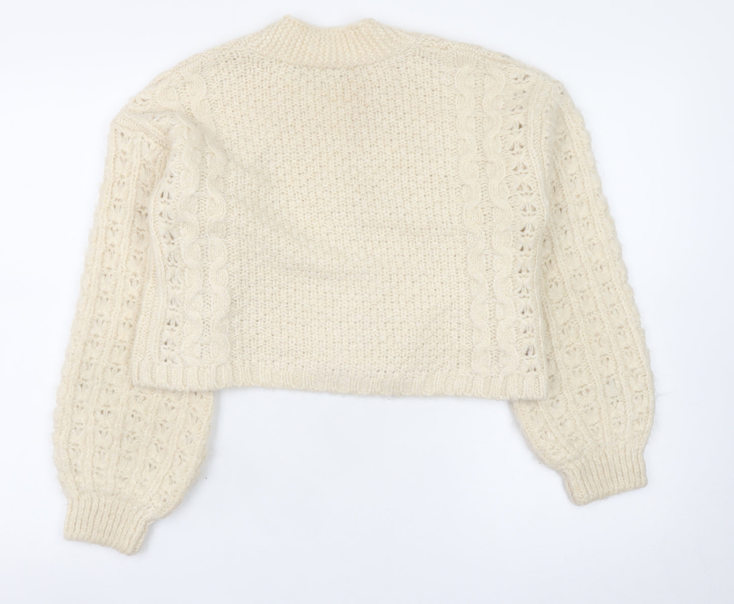 Dorothy Perkins Women’s Ivory Cable-Knit Button Cardigan Size 6