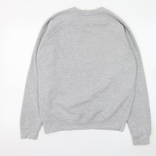 JustHoods AWDis Womens Grey Medium Pullover Sweatshirt Rhinestone Graphic