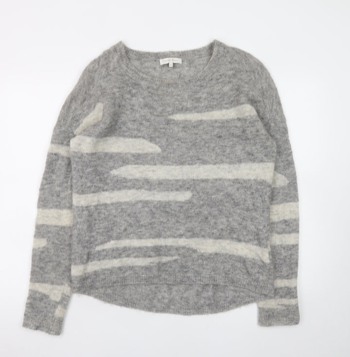 Second Female Women's Grey Mohair Wool Blend Striped Pullover Jumper XS
