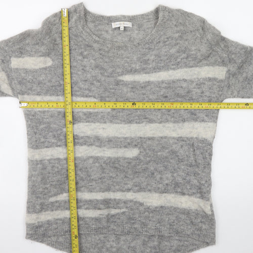 Second Female Women's Grey Mohair Wool Blend Striped Pullover Jumper XS
