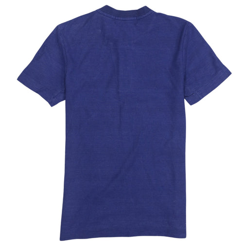 Nike Men Blue PSG Paris Saint-Germain Short Sleeve Henley Shirt S