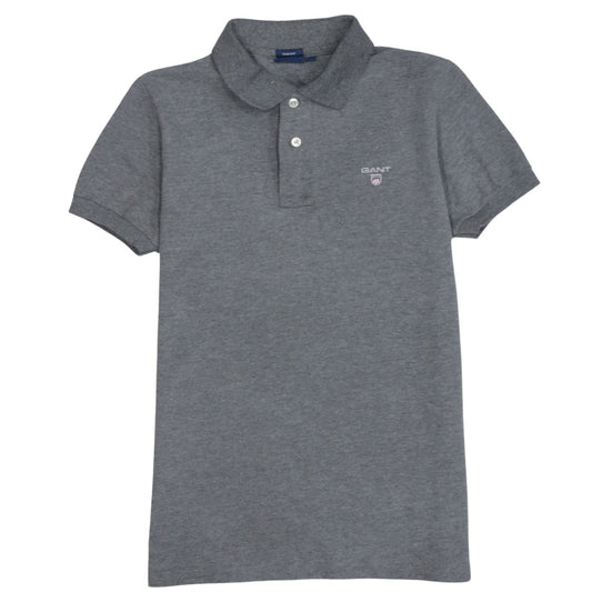 GANT Men's Grey Slim Fit Cotton Polo Shirt Size M