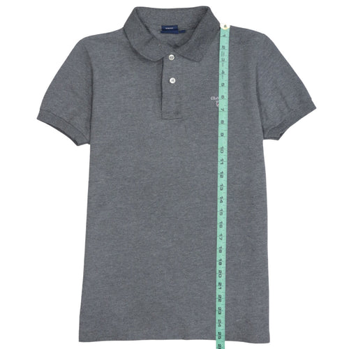 GANT Men's Grey Slim Fit Cotton Polo Shirt Size M