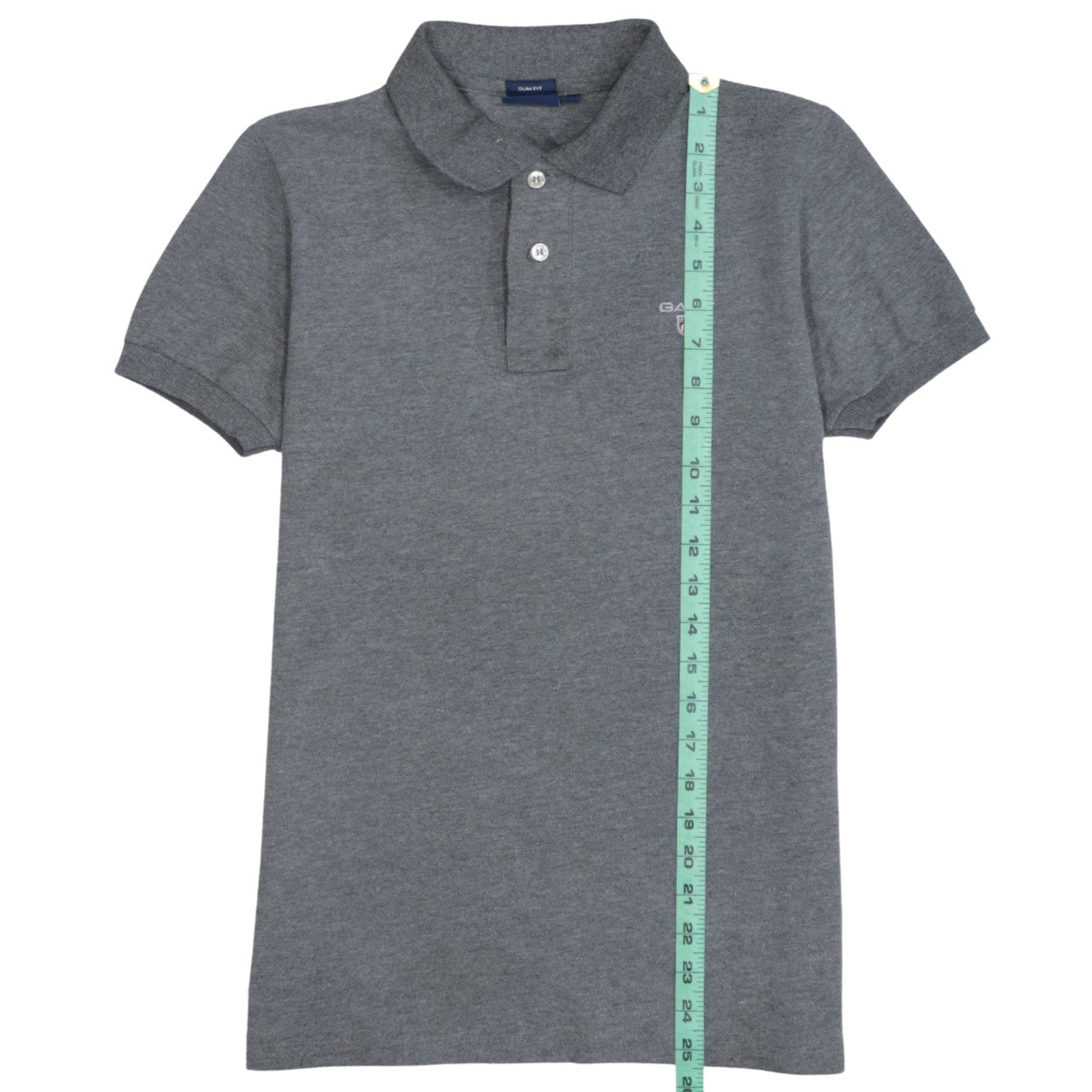 GANT Men's Grey Slim Fit Cotton Polo Shirt Size M