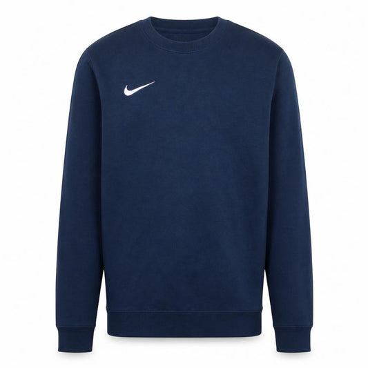 Front view of Nike Men's Blue Small Crew Neck Pullover Sweatshirt
