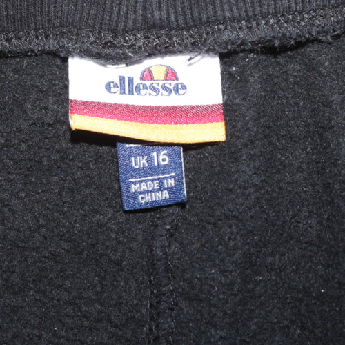 Ellesse Womens Black Jogger Trousers UK 16 Cotton Blend Fleece