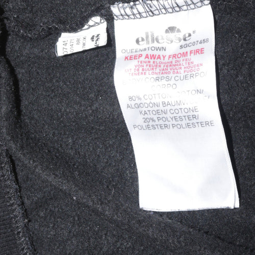Ellesse Womens Black Jogger Trousers UK 16 Cotton Blend Fleece