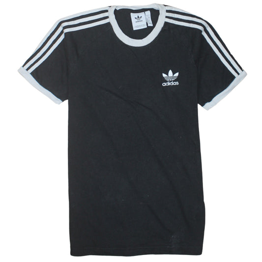 Adidas Men's Black Small Retro Crew Neck Short Sleeve T-Shirt