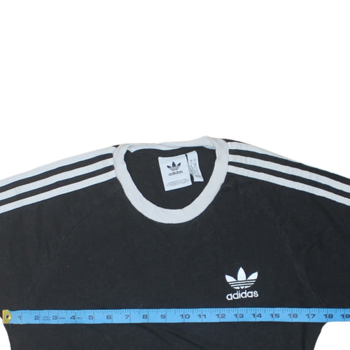 Adidas Men's Black Small Retro Crew Neck Short Sleeve T-Shirt