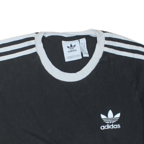 Adidas Men's Black Small Retro Crew Neck Short Sleeve T-Shirt