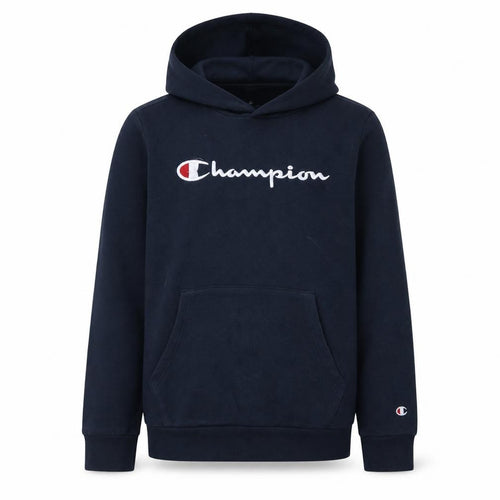 Champion Boys Black Pullover Hoodie 13-14 Years Logo Embroidered Fleece