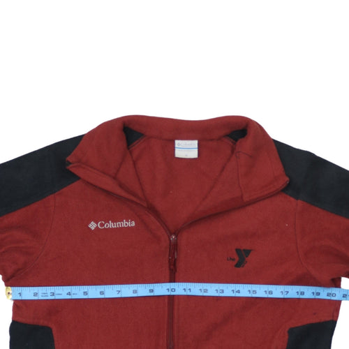 Columbia Mens Red Fleece Full Zip Jacket Size M Outdoor Activewear