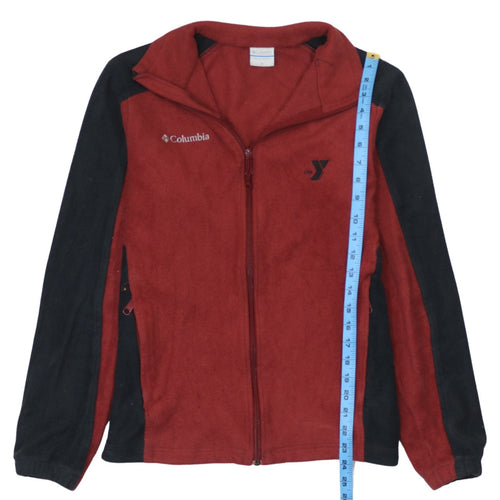 Columbia Mens Red Fleece Full Zip Jacket Size M Outdoor Activewear
