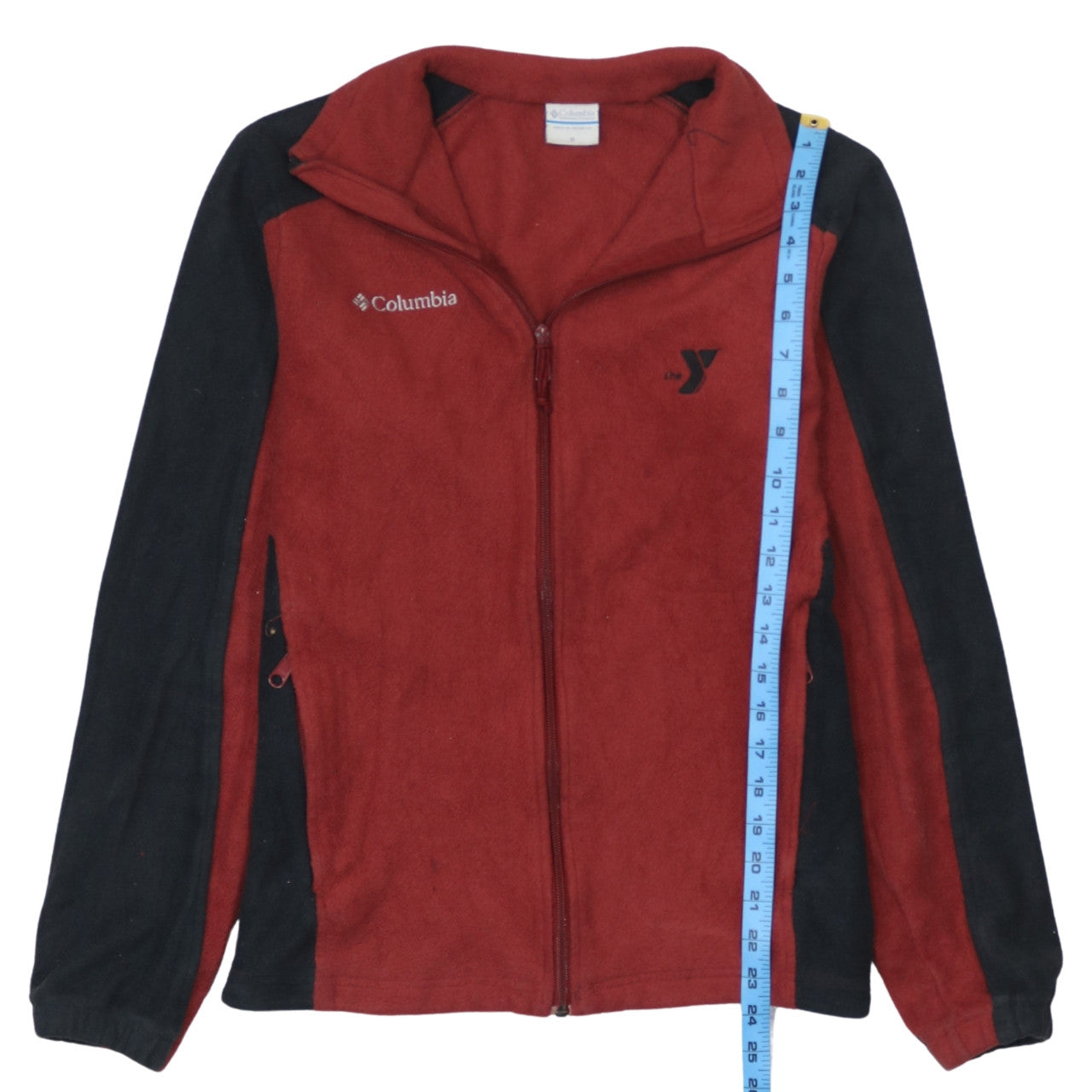 Columbia Mens Red Fleece Full Zip Jacket Size M Outdoor Activewear