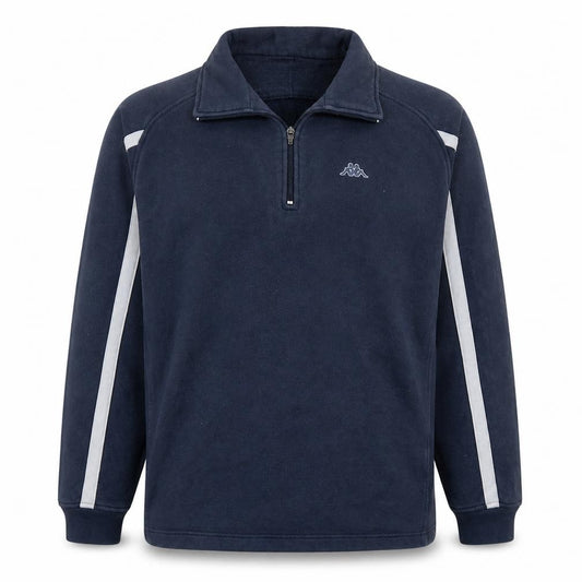 Front view of Kappa Men's Blue XL Half Zip Fleece Sports Sweatshirt