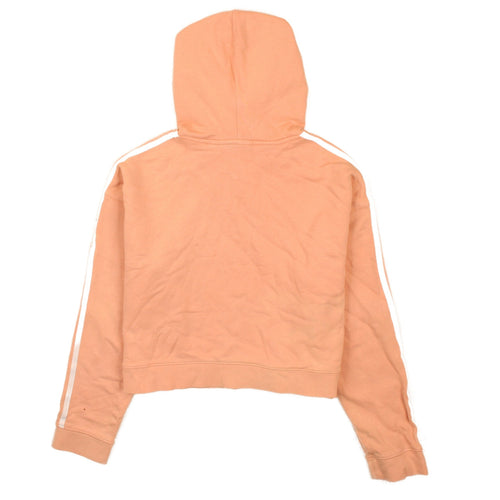 Adidas Women's Peach Hooded Pullover Sweatshirt UK 14 Logo 3-Stripes