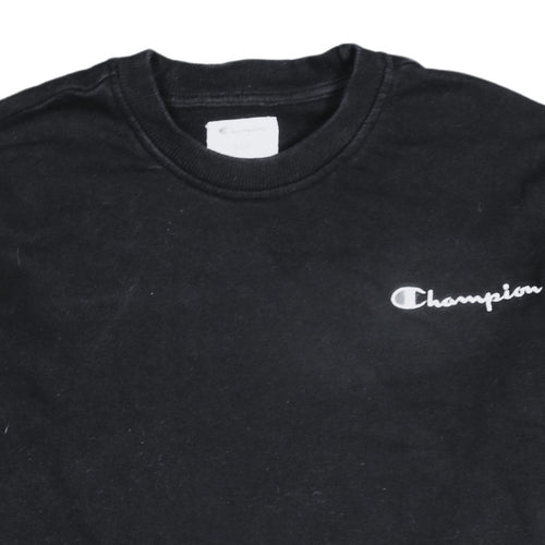 Champion Men's Black Small Crew Neck Pullover Sweatshirt