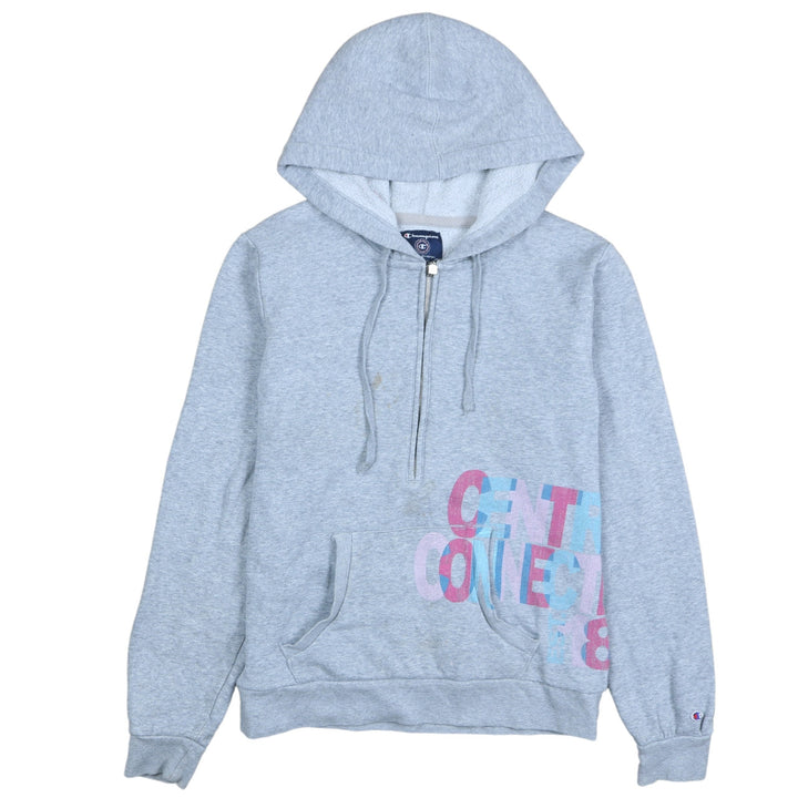 Champion Womens Grey Half Zip Hoodie Small Sport Stretch