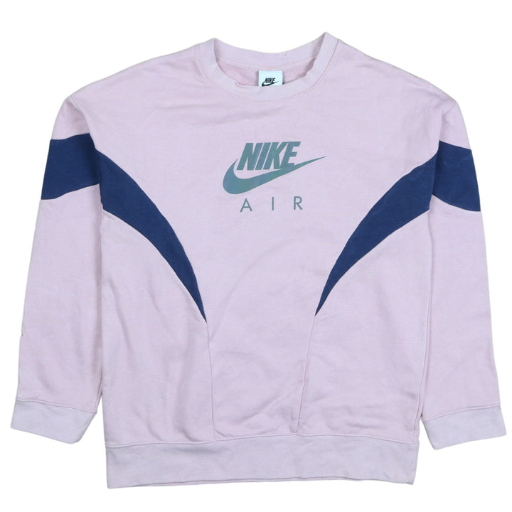 Nike Girls Pink Colourblock Crew Neck Pullover Sweatshirt Size 146