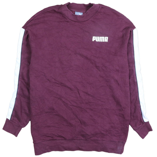 Puma Womens Burgundy Crew Neck Pullover Sweatshirt Size 10