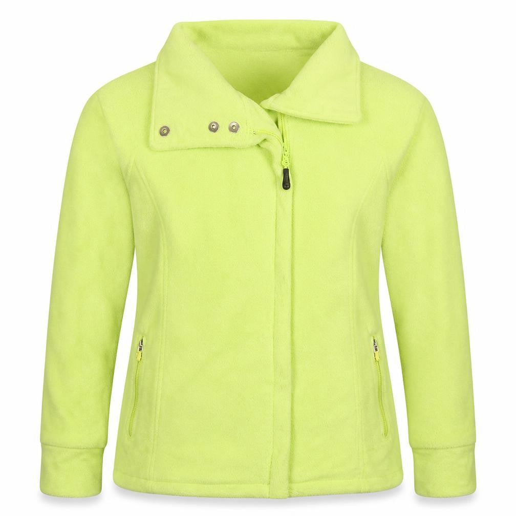 Front view of Calvin Klein Women's Yellow Fleece Performance Jacket, size S
