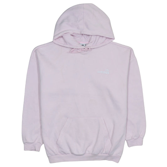 Adidas Women Pink Pullover Hoodie UK 12 Logo Print Casual Sweatshirt