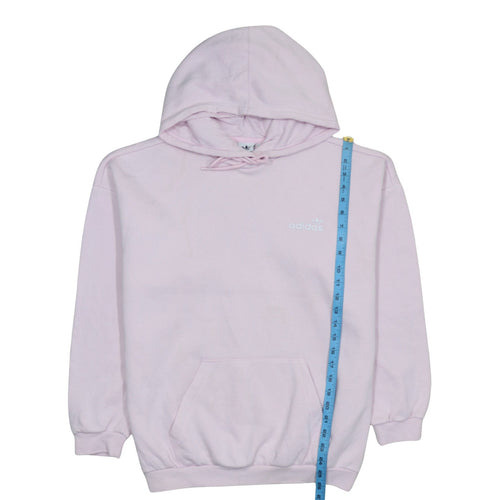 Adidas Women Pink Pullover Hoodie UK 12 Logo Print Casual Sweatshirt