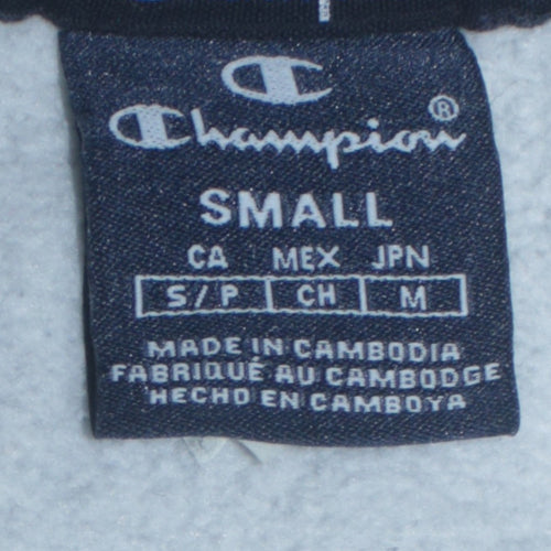 Champion Men's Grey Small Crew Neck Logo Pullover Sweatshirt