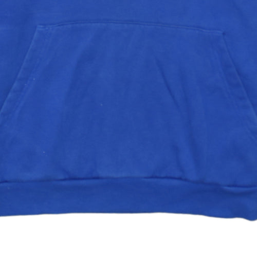 Adidas Boys Blue Pullover Hoodie 15-16 Years Colourblock Logo Sweatshirt