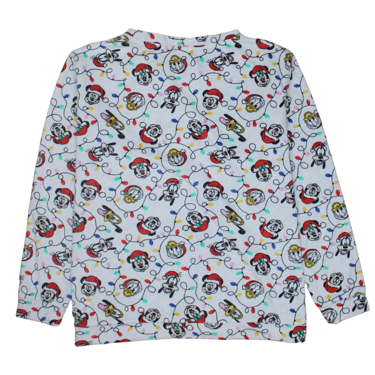 Disney Tu Womens White Christmas Mickey & Friends Long Sleeve Pyjama Top Size 20