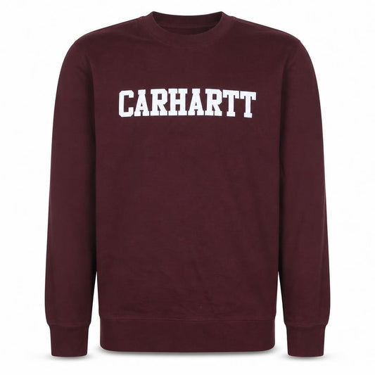 Front view of Carhartt Men's Red Logo Pullover Sweatshirt, size L