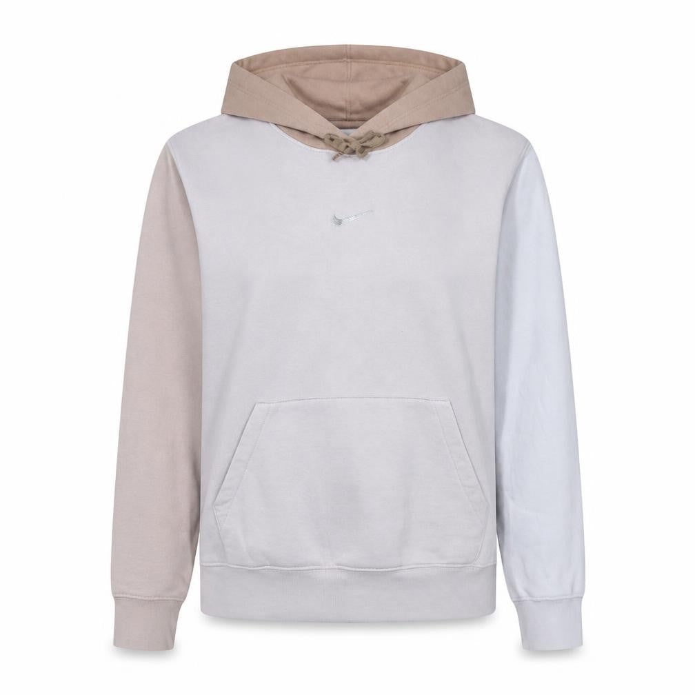 Nike Women’s Beige Colourblock Pullover Hoodie Size S Loose Fit