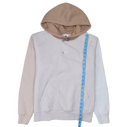 Nike Women’s Beige Colourblock Pullover Hoodie Size S Loose Fit