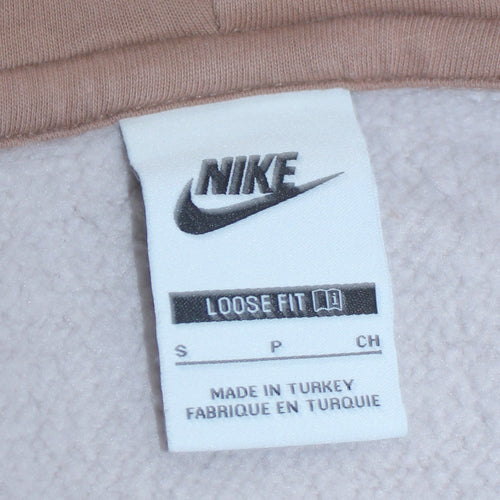 Nike Women’s Beige Colourblock Pullover Hoodie Size S Loose Fit