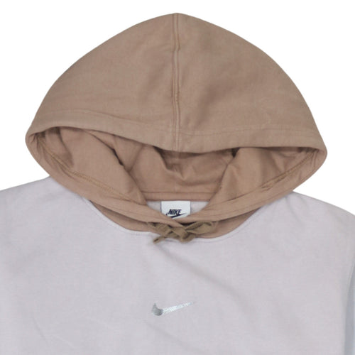 Nike Women’s Beige Colourblock Pullover Hoodie Size S Loose Fit