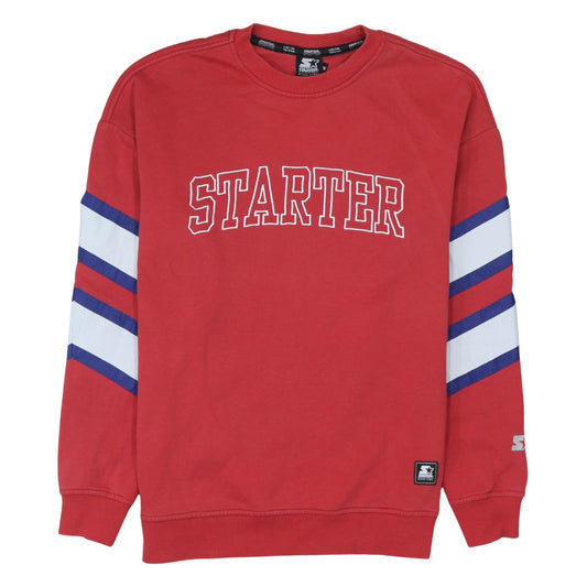 Starter Men's Red Pullover Sweatshirt M Crew Neck Sports Logo