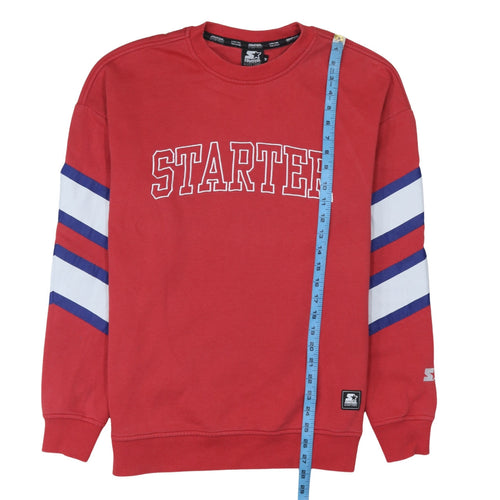 Starter Men's Red Pullover Sweatshirt M Crew Neck Sports Logo