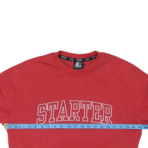 Starter Men's Red Pullover Sweatshirt M Crew Neck Sports Logo