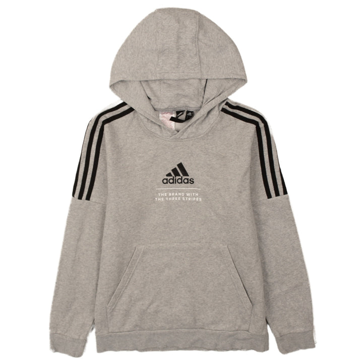 Adidas Boys Grey Pullover Hoodie 14 Years Hooded Fleece Sweatshirt