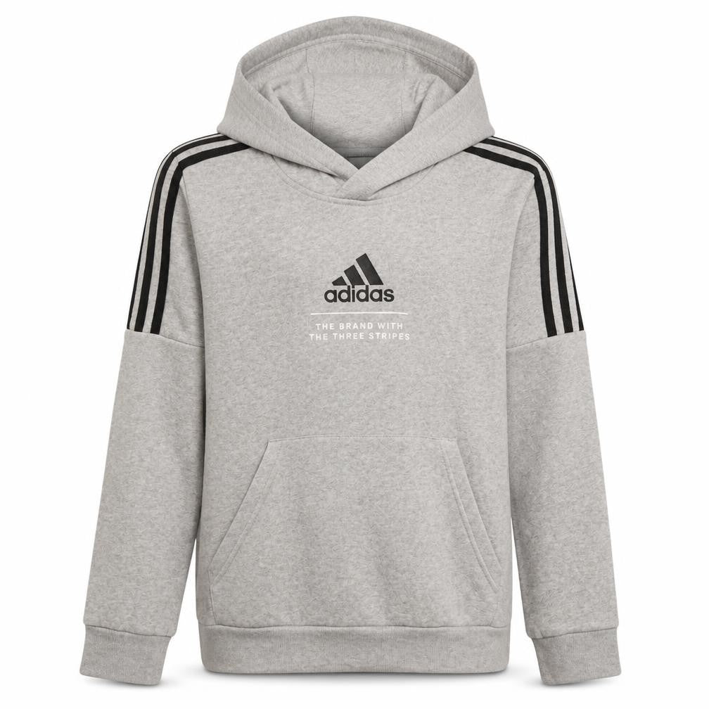 Adidas Boys Grey Pullover Hoodie 14 Years Hooded Fleece Sweatshirt