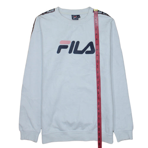 FILA Mens White Crew Neck Logo Sweatshirt Size S