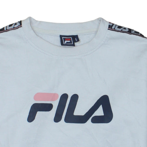 FILA Mens White Crew Neck Logo Sweatshirt Size S