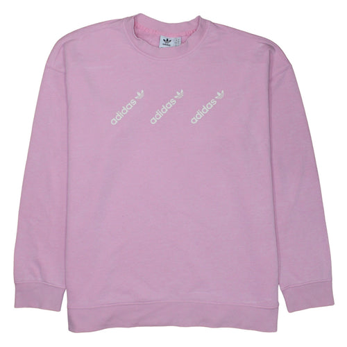 Adidas Womens Pink Crew Neck Pullover Sweatshirt Size 18 L