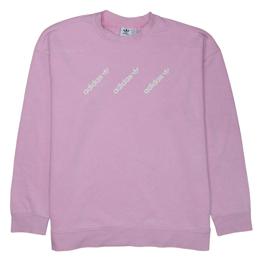 Adidas Womens Pink Crew Neck Pullover Sweatshirt Size 18 L
