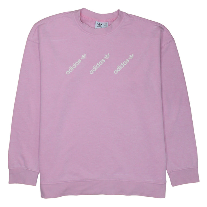 Adidas Womens Pink Crew Neck Pullover Sweatshirt Size 18 L