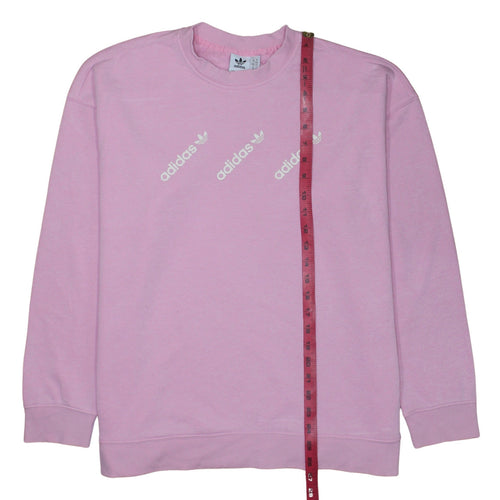 Adidas Womens Pink Crew Neck Pullover Sweatshirt Size 18 L