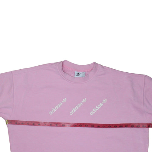 Adidas Womens Pink Crew Neck Pullover Sweatshirt Size 18 L