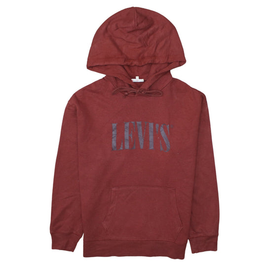 Levi's Men's Red Pullover Hoodie Small Classic Logo Cotton Blend