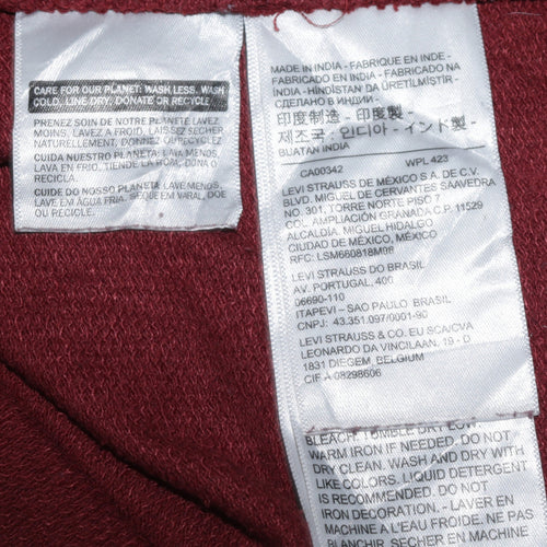 Levi's Men's Red Pullover Hoodie Small Classic Logo Cotton Blend